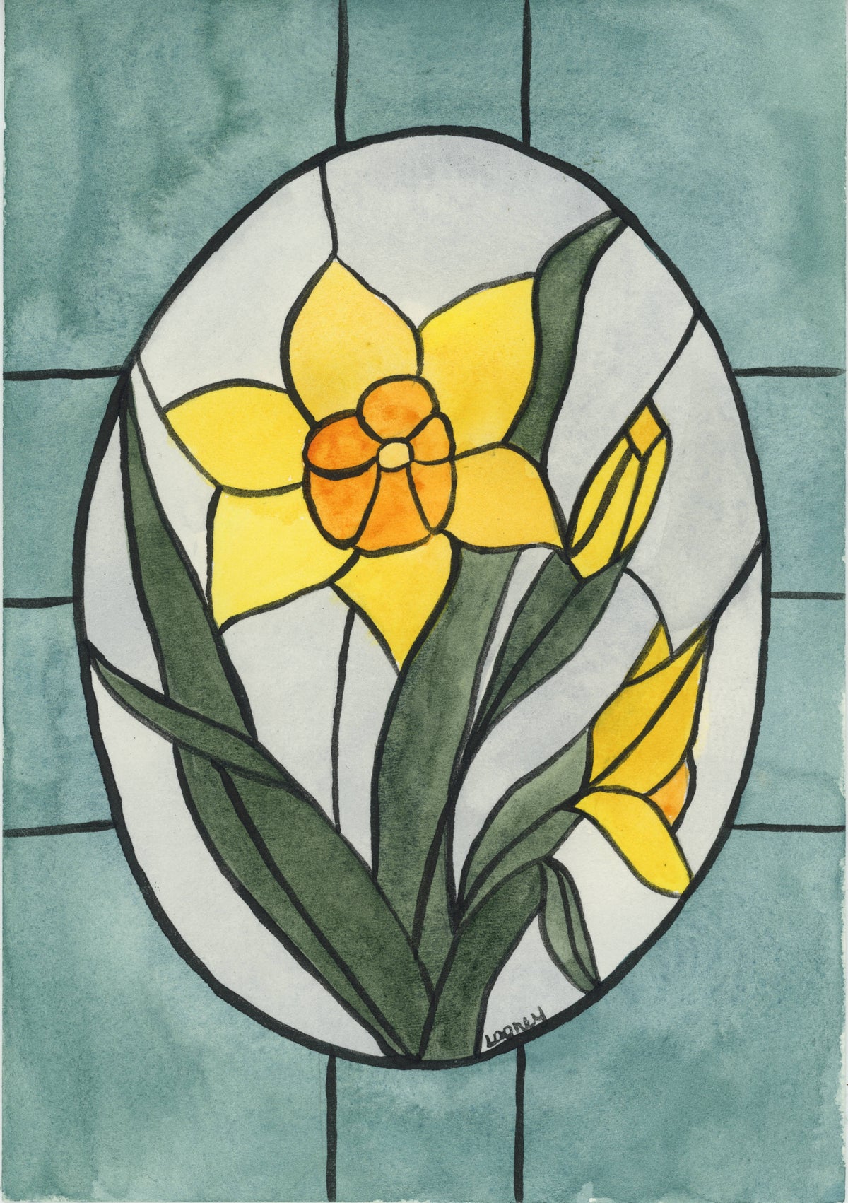 Fine Art Print - Daffodil Stained Glass