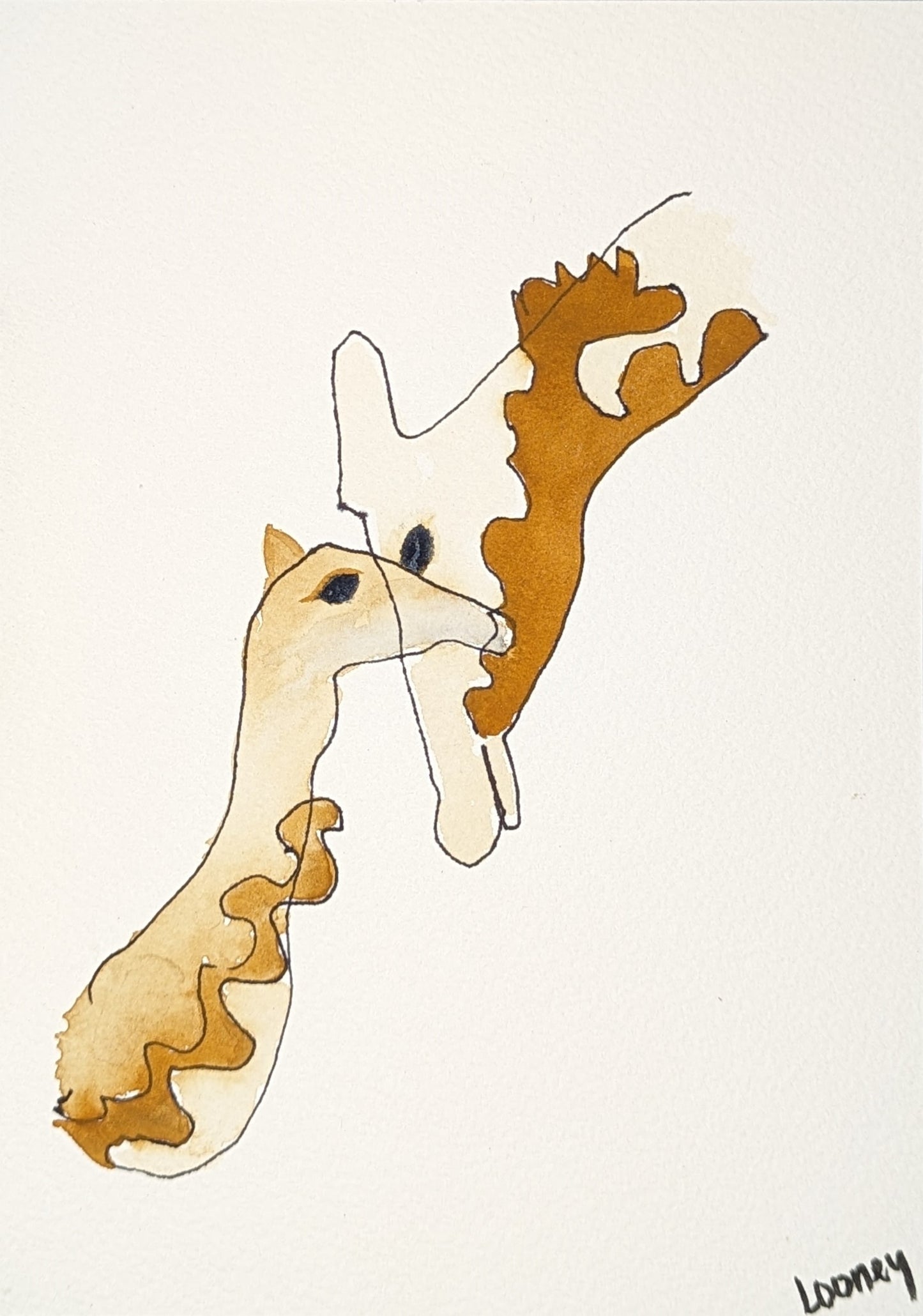 Print - Blind Contour Giraffes 6x8