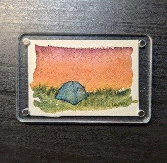 Tiny Original Paintings in Magnetic Frames