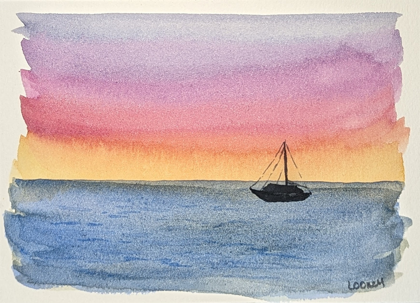 Print - Rainbow Sky Sailboat 4x6