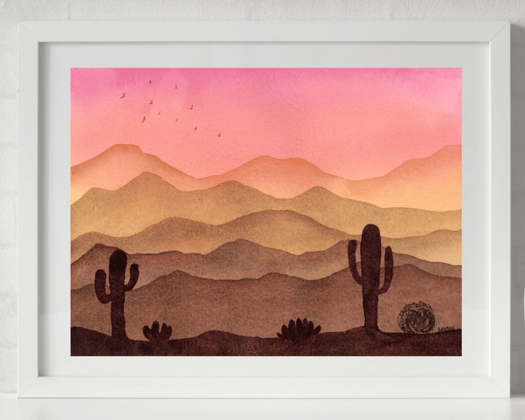 Original Painting- Pink Desert 14x10.25