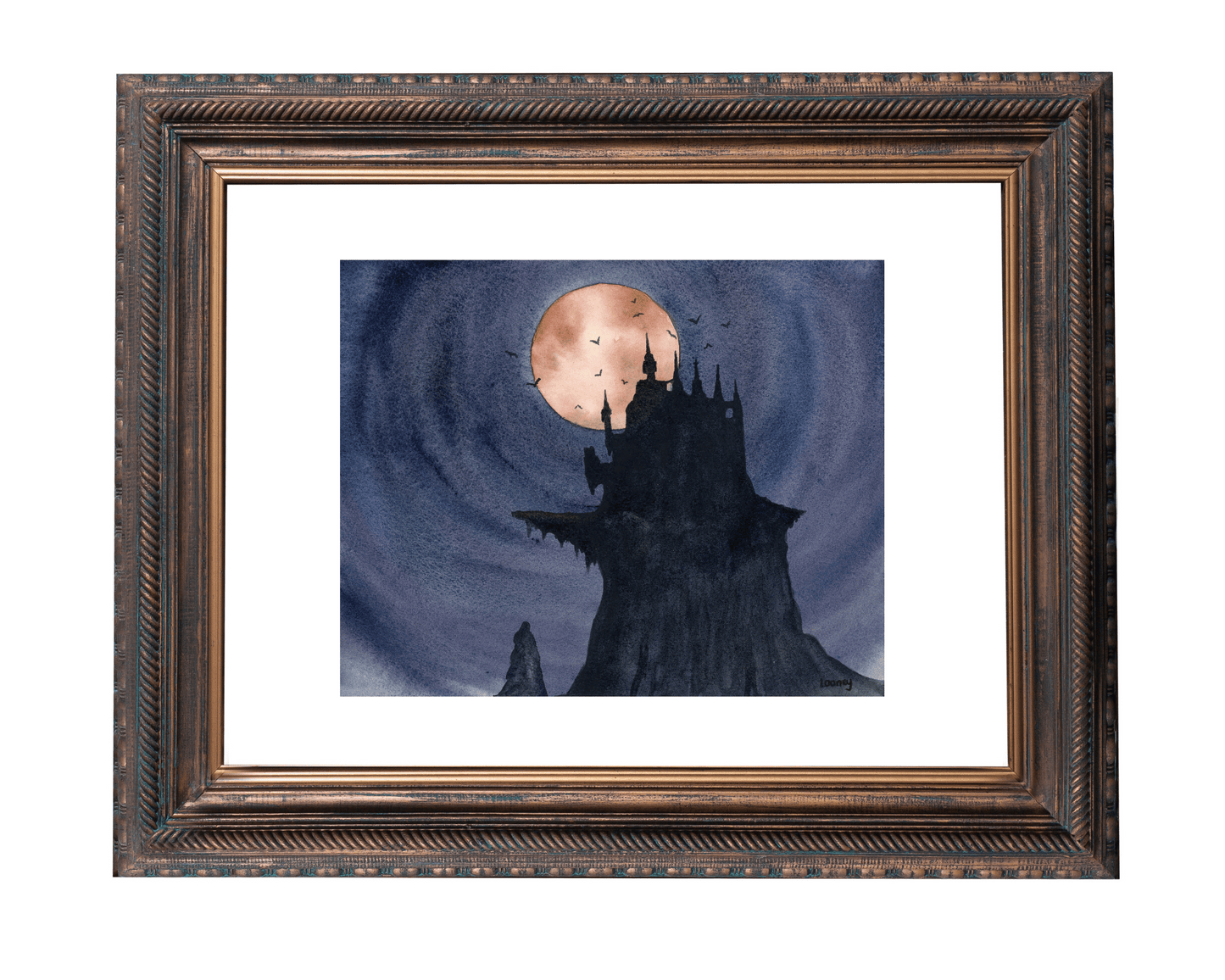 Original Painting - Castle ..vania 10x8 Matted to 14x11