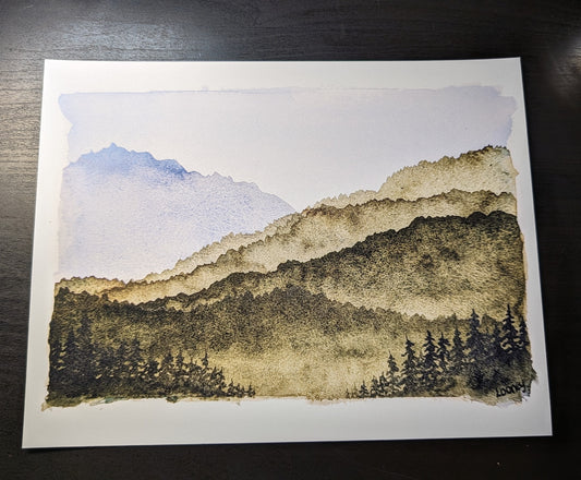 Print - Mountains of Blue and Green 8.5x11