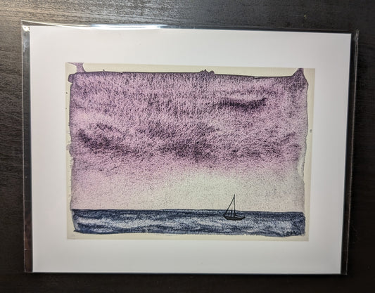 Fine Art Print - Purple Sky Sailboat 5x7