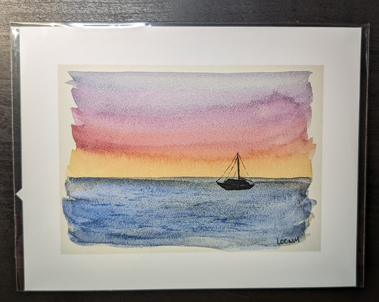 Print - Rainbow Sky Sailboat 5x7