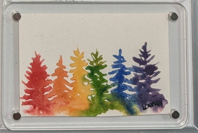 Tiny Original Paintings in Magnetic Frames