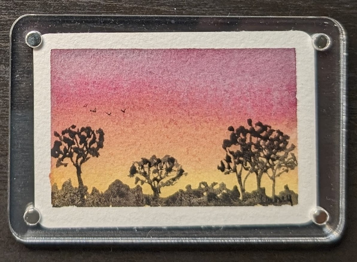 Tiny Original Paintings in Magnetic Frames