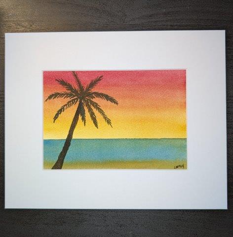 Original Painting - Tropical Sunset 7x5