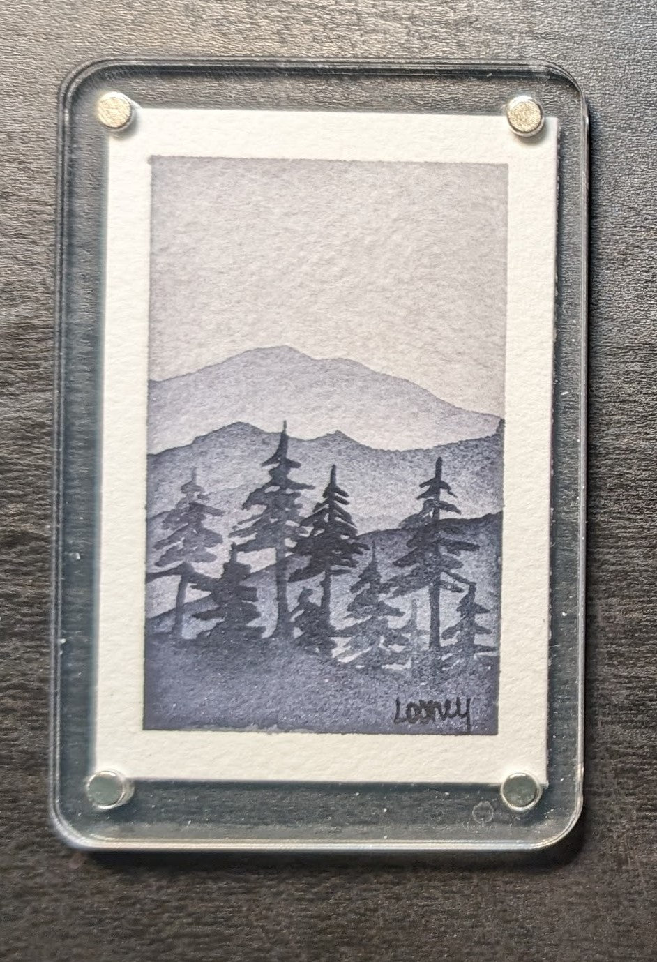 Tiny Original Paintings in Magnetic Frames